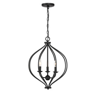 Lighting One E - V6-L7-1297-3-89 - Three Light Pendant - Orchid - Matte Black
