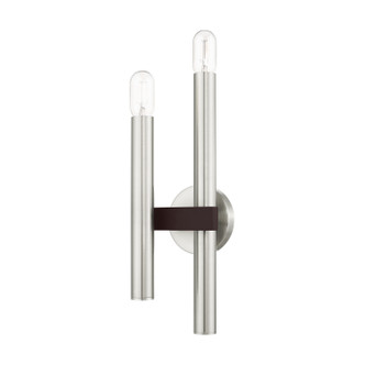 Helsinki Two Light Wall Sconce in Brushed Nickel w/ Bronzes (107-15832-91) Helsinki Two Light Wall Sconce in Brushed Nickel w/ Bronzes (107-15832-91)