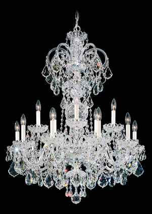 Schonbek - 6814-40R - 15 Light Chandelier - Olde World - Polished Silver