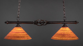 Toltec Lighting - 862-DG-444 - Two Light Island Bar - Eleganté - Dark Granite