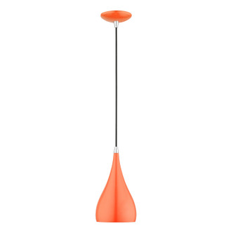 Amador One Light Mini Pendant in Shiny Orange w/Polished Chrome (107-41171-77) Amador One Light Mini Pendant in Shiny Orange w/Polished Chrome (107-41171-77)