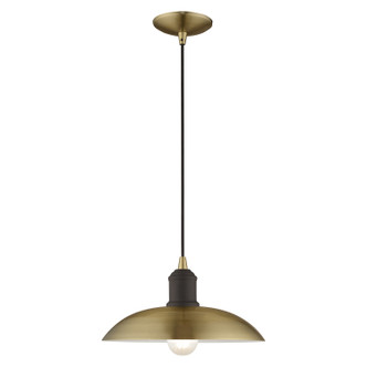 Livex Lighting - 41193-01 - One Light Mini Pendant - Metal Shade Mini Pendants - Antique Brass w/ Bronze