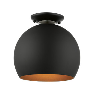 Livex Lighting - 43390-04 - One Light Semi-Flush Mount - Piedmont - Black w/ Brushed Nickels