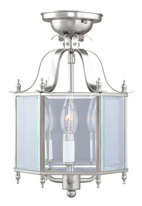 Livex Lighting - 4403-91 - Three Light Mini Pendant/Ceiling Mount - Livingston - Brushed Nickel Livex Lighting - 4403-91 - Three Light Mini Pendant/Ceiling Mount - Livingston - Brushed Nickel