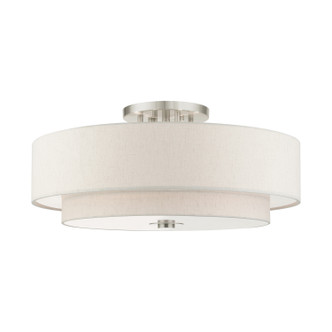 Livex Lighting - 45849-91 - Six Light Semi Flush Mount - Meridian - Brushed Nickel