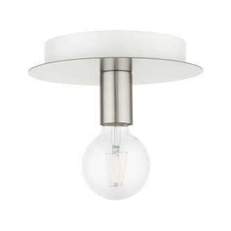 Hillview One Light Flush Mount in Brushed Nickel w/ White Canopy (107-45871-91)