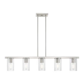 Livex Lighting - 49275-91 - Five Light Linear Chandelier - Clarion - Brushed Nickel
