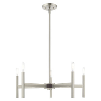 Livex Lighting - 51175-91 - Five Light Chandelier - Copenhagen - Brushed Nickel w/ Bronzes