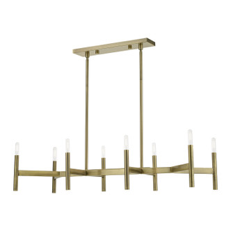 Livex Lighting - 51178-01 - Eight Light Linear Chandelier - Copenhagen - Antique Brass Livex Lighting - 51178-01 - Eight Light Linear Chandelier - Copenhagen - Antique Brass