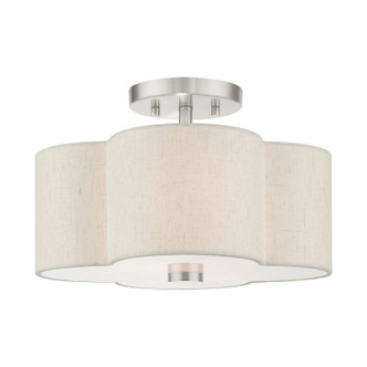 Livex Lighting - 58062-91 - Two Light Semi Flush Mount - Solstice - Brushed Nickel