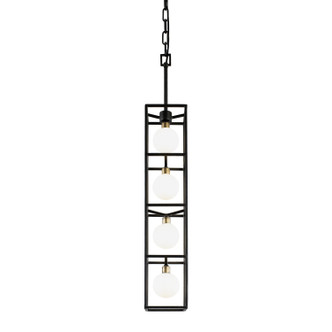 Varaluz - 325F04CBHG - Four Light Foyer Pendant - Plaza - Carbon/Havana Gold