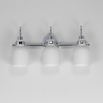 Milk Three Light Bath Vanity in Polished Chrome (16-12333WTPC) Milk Three Light Bath Vanity in Polished Chrome (16-12333WTPC)