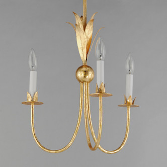 Paloma Three Light Chandelier in Gold Leaf (16-2883GL)