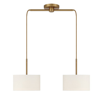 Meridian - M100109NB - Two Light Linear Chandelier - Natural Brass