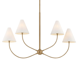 Troy Lighting - F1948-PBR - Four Light Linear Pendant - Evermore - Patina Brass