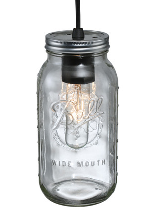 Meyda Tiffany - 120901 - One Light Mini Pendant - Mason Jar - Black Metal