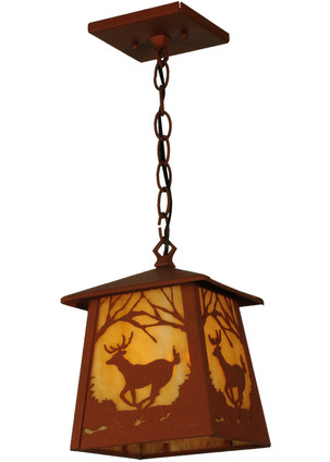 Meyda Tiffany - 142861 - One Light Mini Pendant - Deer at Dawn - Earth