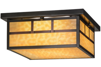 Meyda Tiffany - 153662 - Four Light Flushmount - Hyde Park - Craftsman Brown