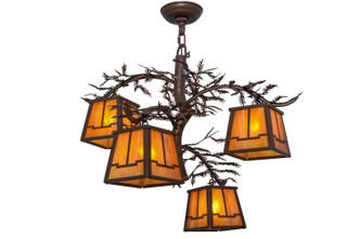 Meyda Tiffany - 158068 - Four Light Chandelier - Pine Branch - Caf Noir