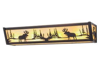 Meyda Tiffany - 184292 - Four Light Vanity - Moose at Lake - Mahogany Bronze