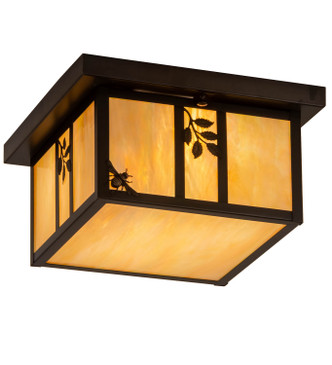 Meyda Tiffany - 201308 - Two Light Flushmount - Hyde Park - Craftsman Brown