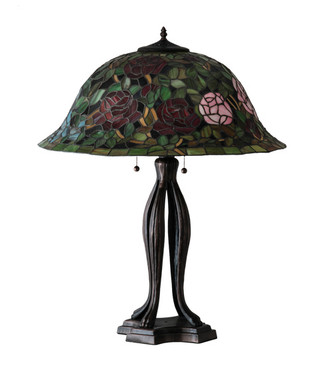 Tiffany Rosebush Three Light Table Lamp (229111)