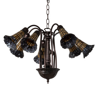 Stained Glass Pond Lily Seven Light Chandelier (236534)