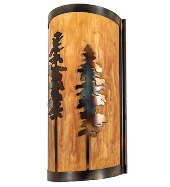 Meyda Tiffany - 236552 - LED Wall Sconce - Tall Pines - Light Burnished Antique Copper