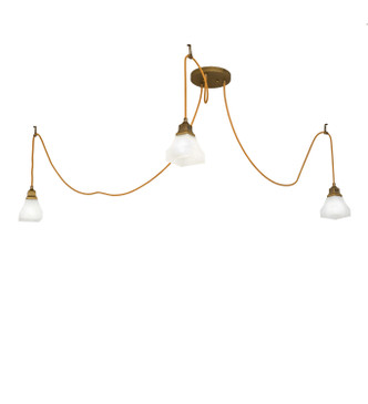 Meyda Tiffany - 238424 - Three Light Pendant - Castiliolite - Matte Buttered Brass