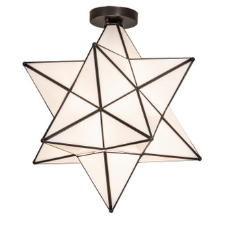 Meyda Tiffany - 239498 - One Light Flushmount - Moravian Star - Craftsman Brown