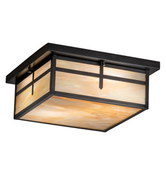 Meyda Tiffany - 244646 - Two Light Flushmount - Hyde Park - Craftsman Brown