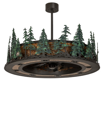 Tall Pines 20 Light Chandel-Air in Wrought Iron/Green Trees (57-247515)
