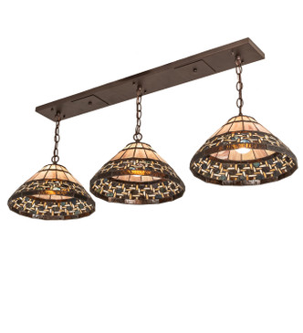 Meyda Tiffany - 249942 - Three Light Island Pendant - Ilona - Craftsman Brown