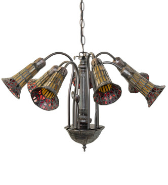 Stained Glass Pond Lily 12 Light Chandelier (251574)