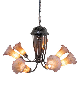 Amber/Purple Seven Light Chandelier in Mahogany Bronze (57-251583) Amber/Purple Seven Light Chandelier in Mahogany Bronze (57-251583)