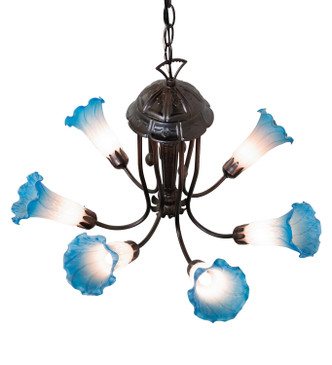 Pink/Blue Seven Light Chandelier (251584)