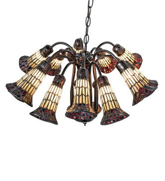 Stained Glass Pond Lily 12 Light Chandelier (251603)