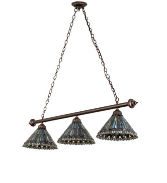 Tiffany Jeweled Peacock Three Light Island Pendant (268382)