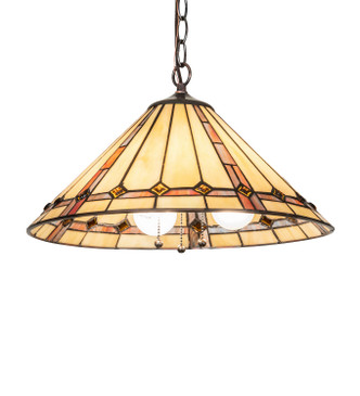 Meyda Tiffany - 269143 - Three Light Pendant - Belvidere - Mahogany Bronze