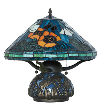 Tiffany Poppy Two Light Table Lamp in Antique,Mahogany Bronze (57-270666) Tiffany Poppy Two Light Table Lamp in Antique,Mahogany Bronze (57-270666)