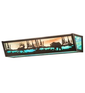 Meyda Tiffany - 271923 - Four Light Vanity - Elk & Black Bear - Timeless Bronze