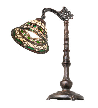 Meyda Tiffany - 65077 - One Light Table Lamp - Tiffany Roman - Antique Copper