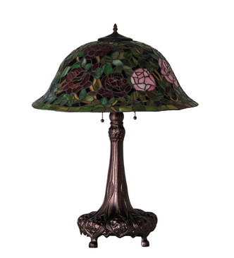 Tiffany Rosebush Three Light Table Lamp (82452)