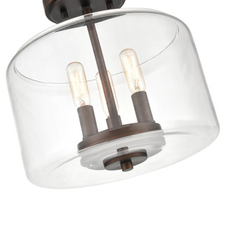 Asheville Three Light Semi-Flush Mount in Rubbed Bronze (59-46923-RBZ)