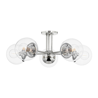 Mitzi - H503605-PN - Five Light Semi Flush Mount - Meadow - Polished Nickel Mitzi - H503605-PN - Five Light Semi Flush Mount - Meadow - Polished Nickel