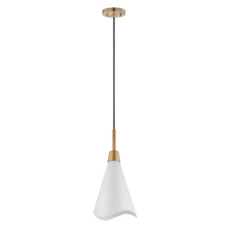 Nuvo Lighting - 60-7471 - One Light Pendant - Tango - Matte White / Burnished Brass