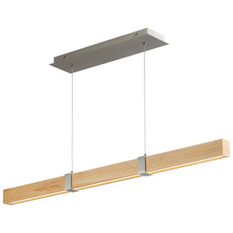 Decca LED Pendant in Satin Nickel W/ White Oak (440-3-48-5224)