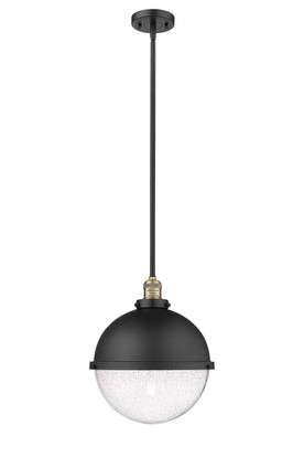 Innovations - 201S-BAB-HFS-124-BK - One Light Pendant - Franklin Restoration - Black Antique Brass