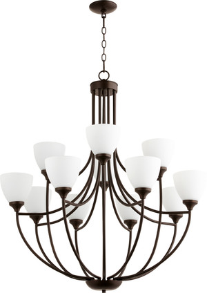 Quorum - 6059-12-86 - 12 Light Chandelier - Enclave - Oiled Bronze