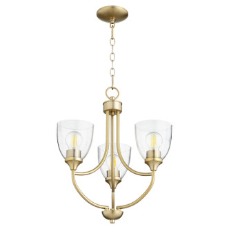 Quorum - 6059-3-280 - Three Light Chandelier - Enclave - Aged Brass W/ Clear/Seeded